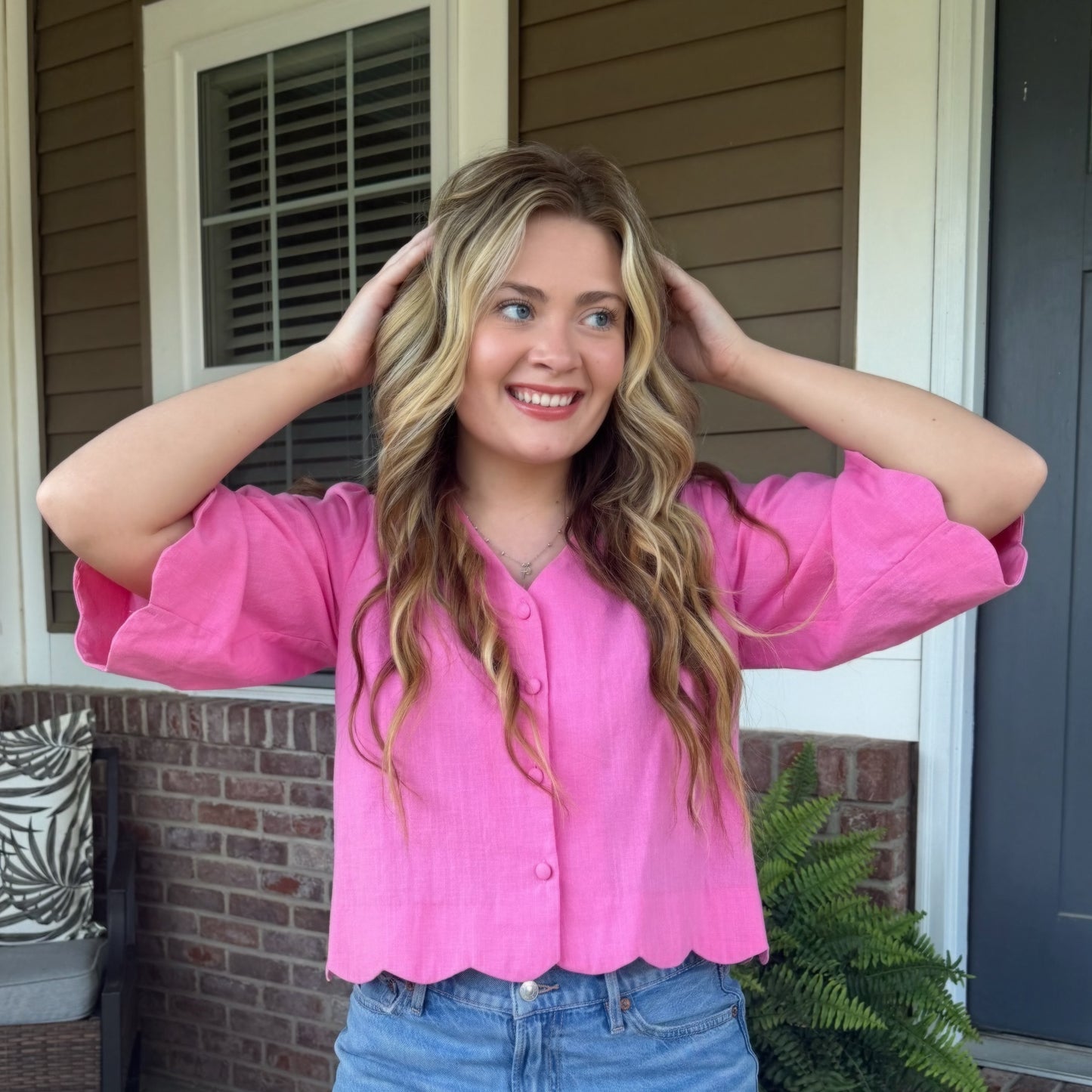 Blush Harbor Button Blouse