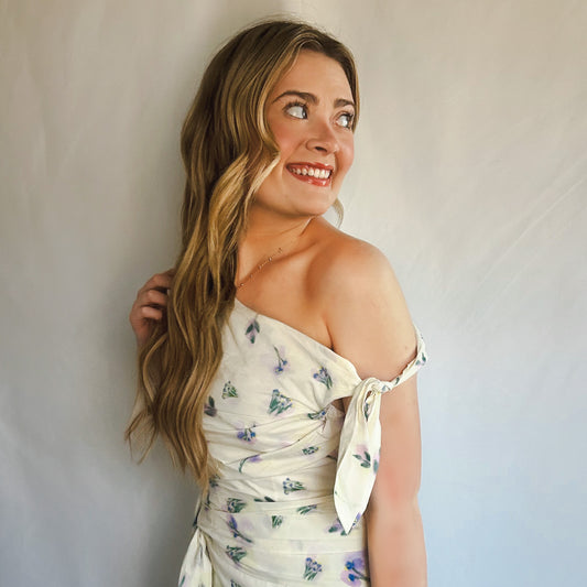 Bluebell Breeze Tie-Shoulder Dress