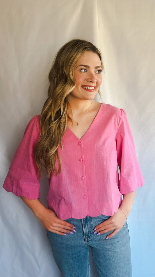 Blush Harbor Button Blouse