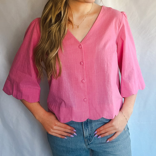 Blush Harbor Button Blouse