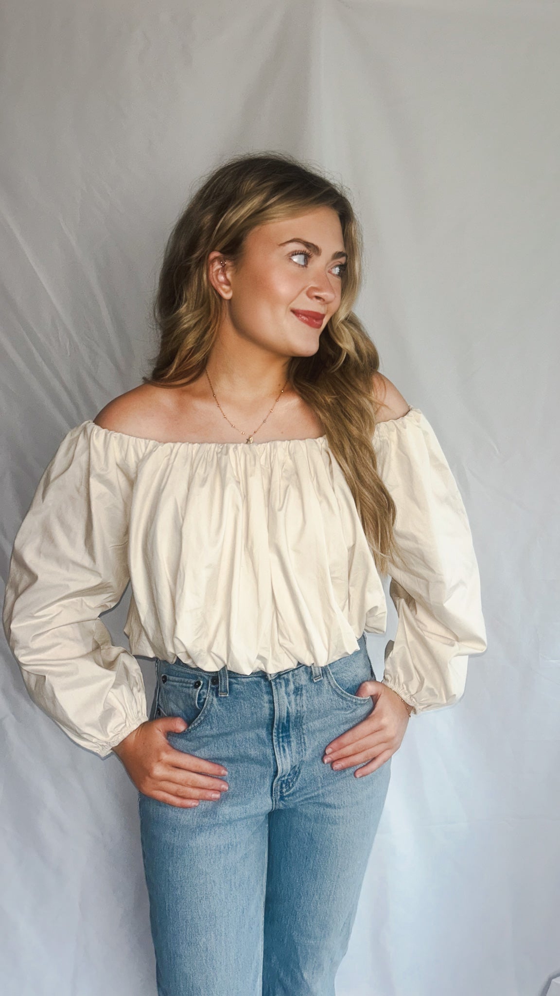 Golden Hour Off-Shoulder Blouse