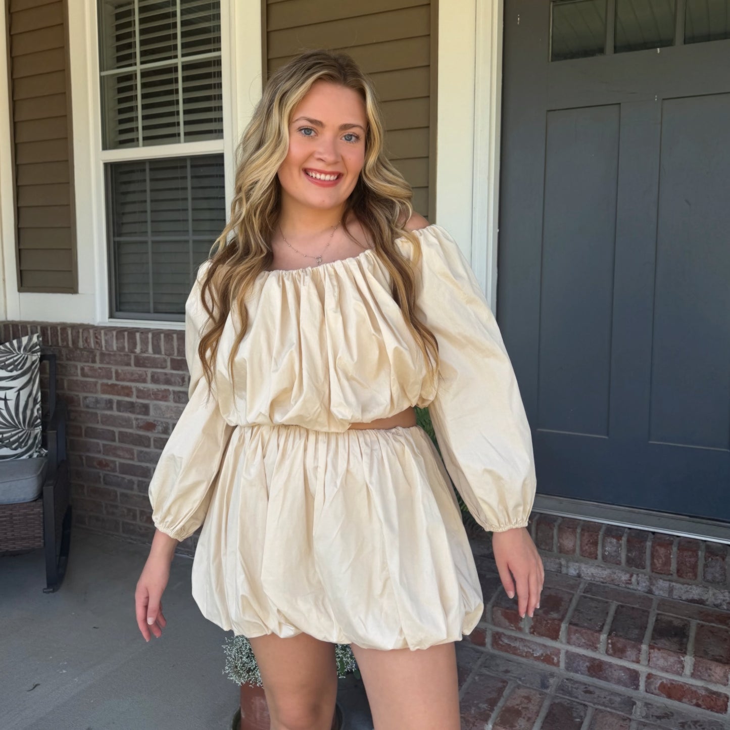 Champagne Social Bubble Skirt