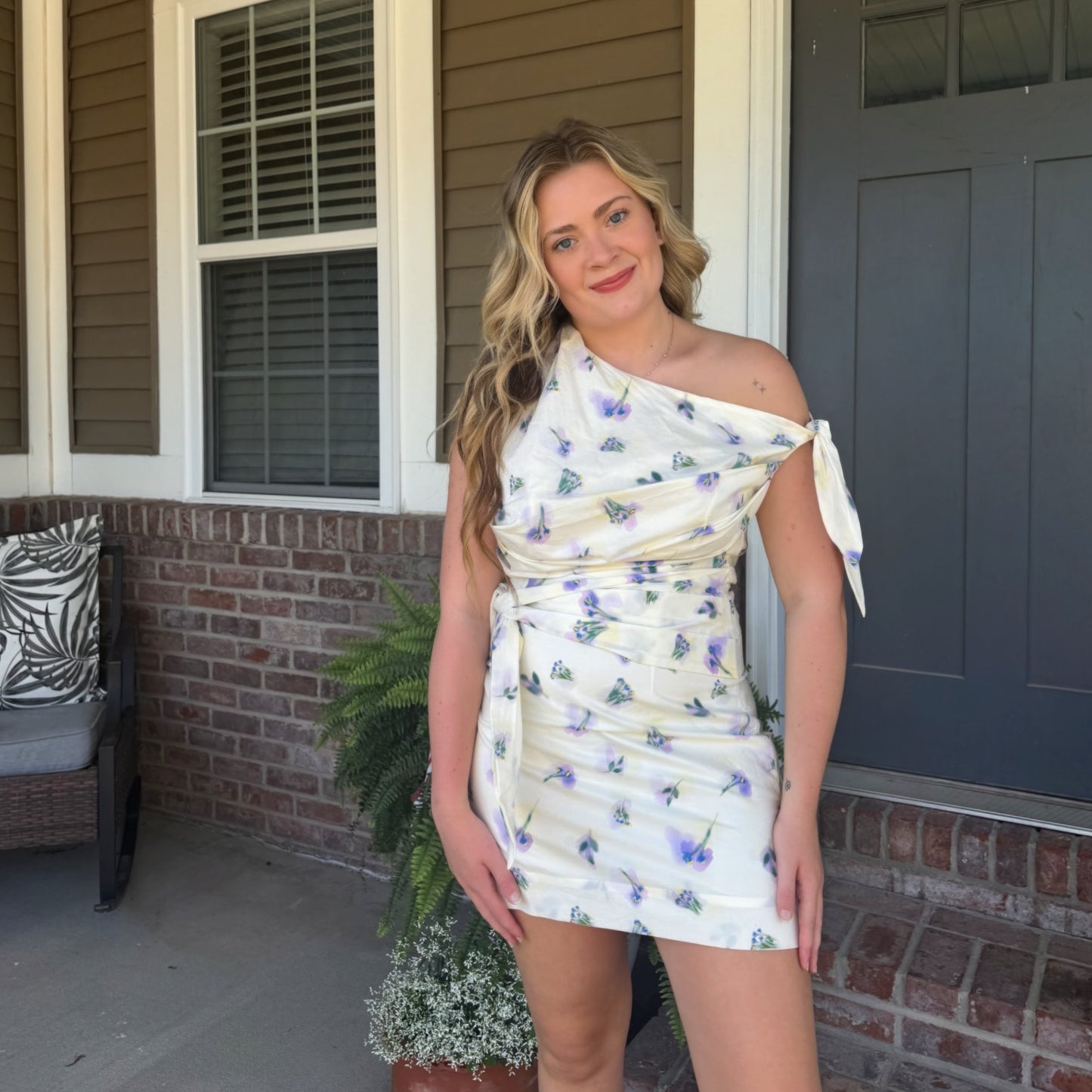 Bluebell Breeze Tie-Shoulder Dress