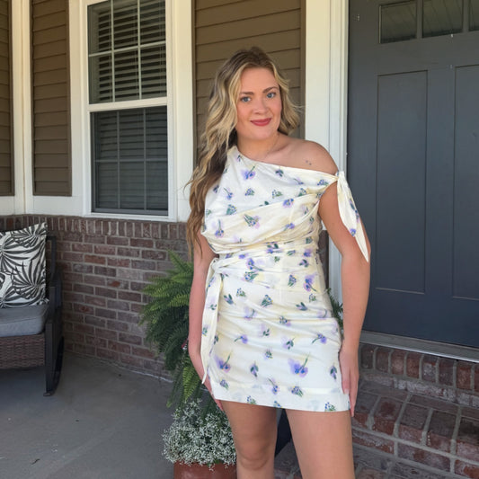 Bluebell Breeze Tie-Shoulder Dress