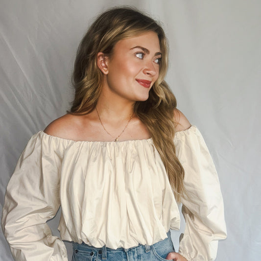 Golden Hour Off-Shoulder Blouse